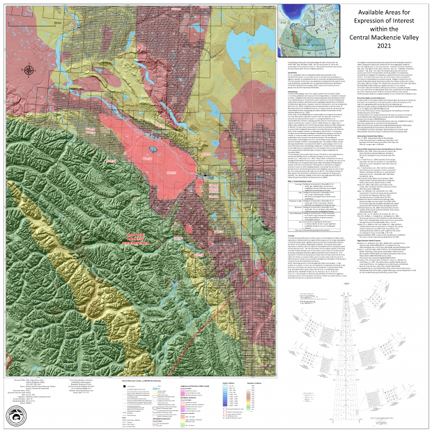 Available Areas for Expression of Interest in the Central Mackenzie Valley.