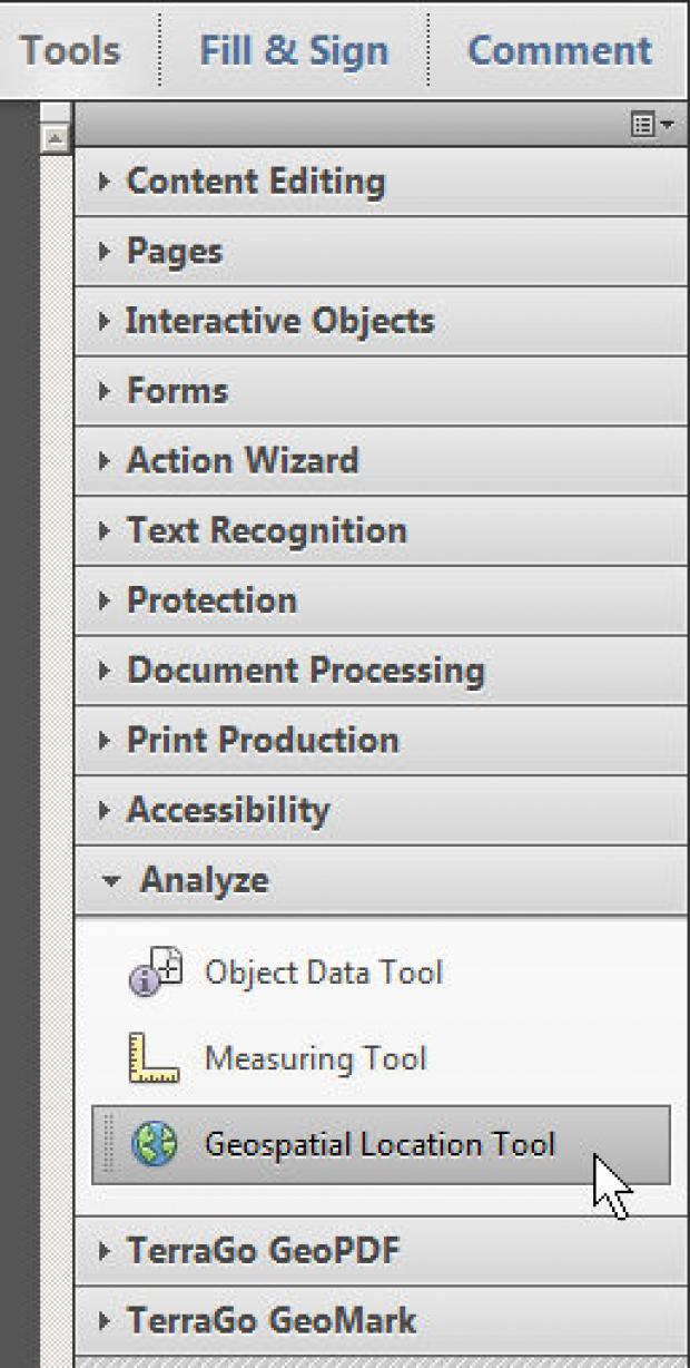 Using the geospatial location tool