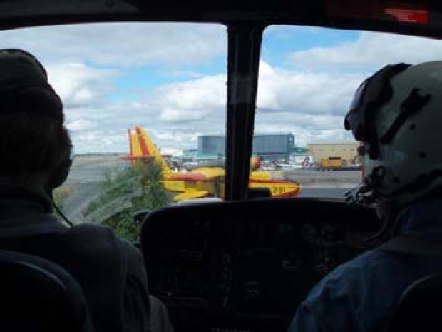 two pilots in a cockpit