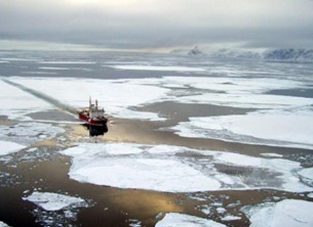 icebreaker moving through the water