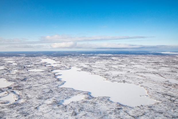 Arial shot of tundra