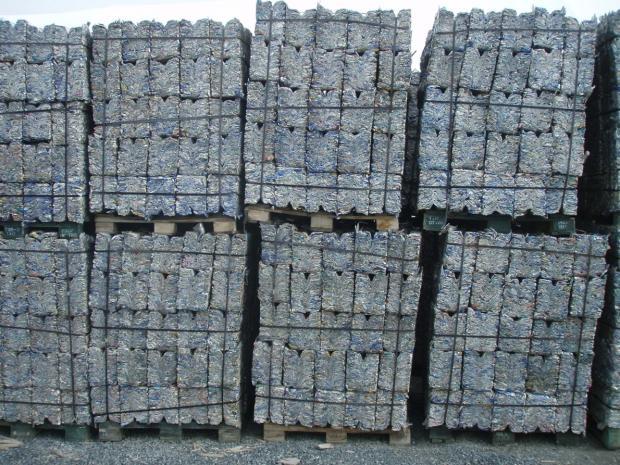Pallets of compressed aluminum