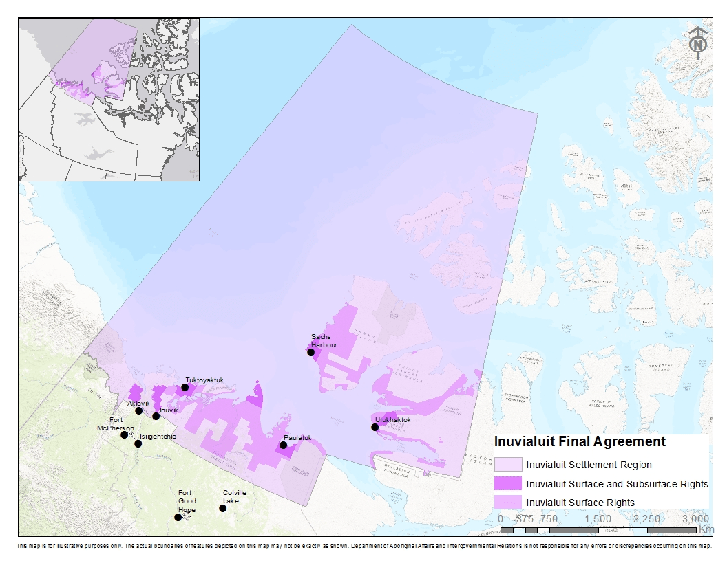 Map of Inuvialuit Final Agreement settlement region