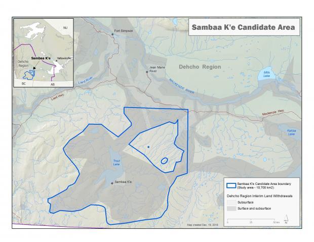 Map of Sambaa K’e counsultatoin boundary