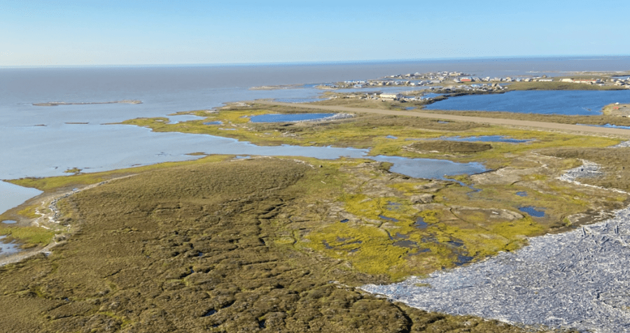 Aerial view of the Hamlet of Tuktoyaktuk 