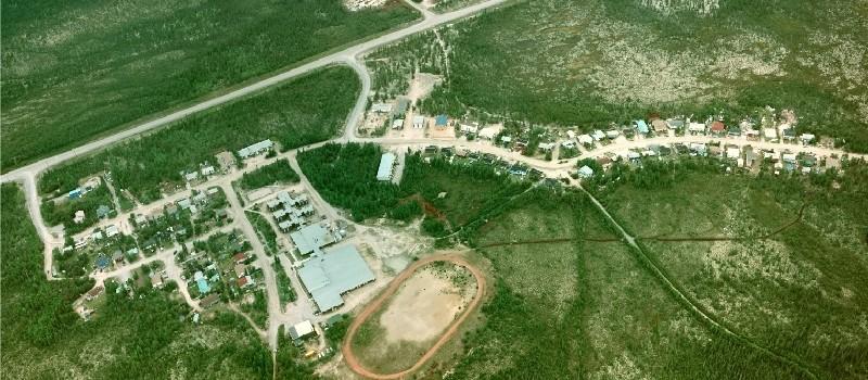 View of Behchokǫ̀ from air