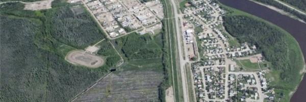 View of Hay River from air