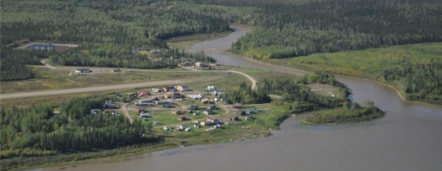 View of Jean Marie River from air