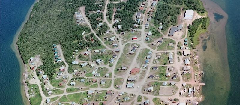 View of Łutselk’e from air