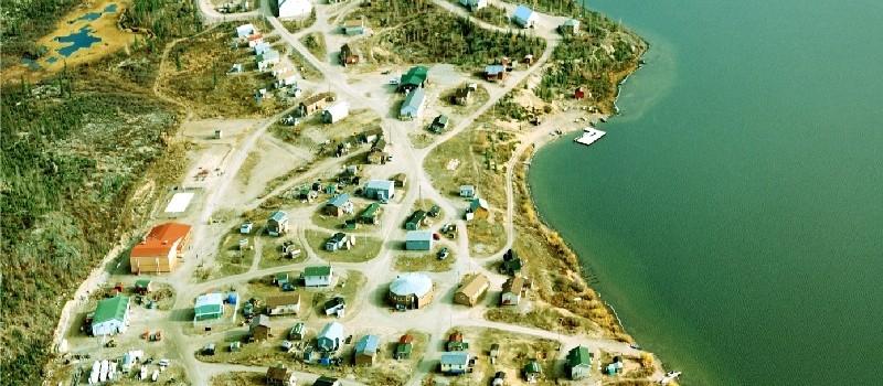 View of Wekweètì from air