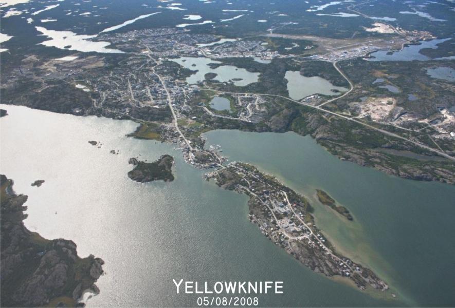 View of Yellowknife from air